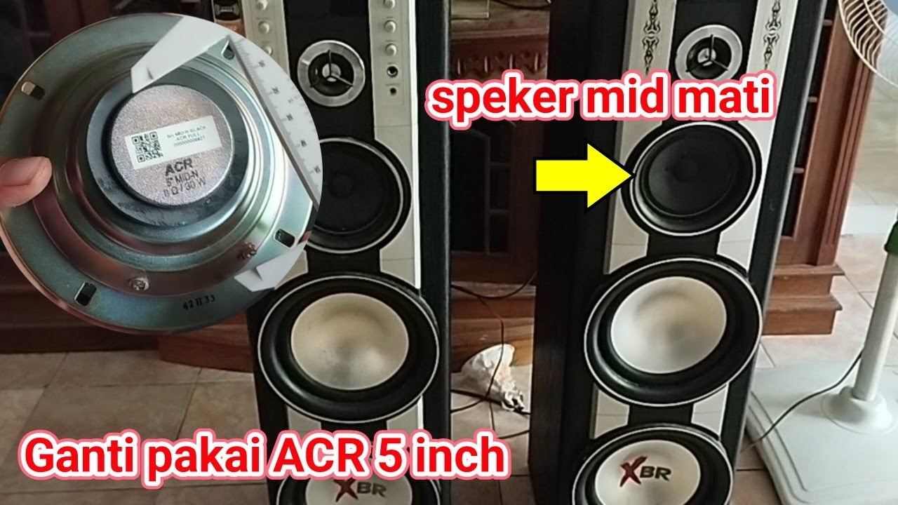 ganti speaker middle POLYTRON pakai ACR 5 INCH...speaker aktif polytron XBR