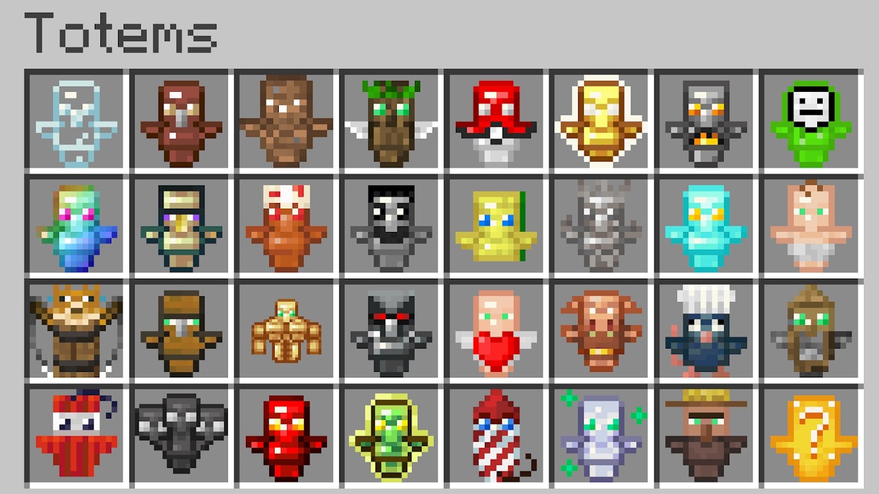 J'ai Cod&eacute; 32 Totems pour Minecraft...