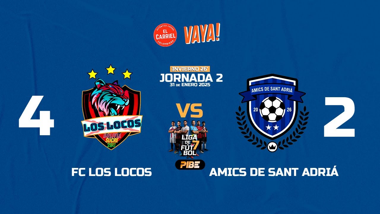 FC Los Locos 4 • Amics de Sant Adriá l Jornada 2 Ligas PIBE 🟠⚫️ Invierno 2026