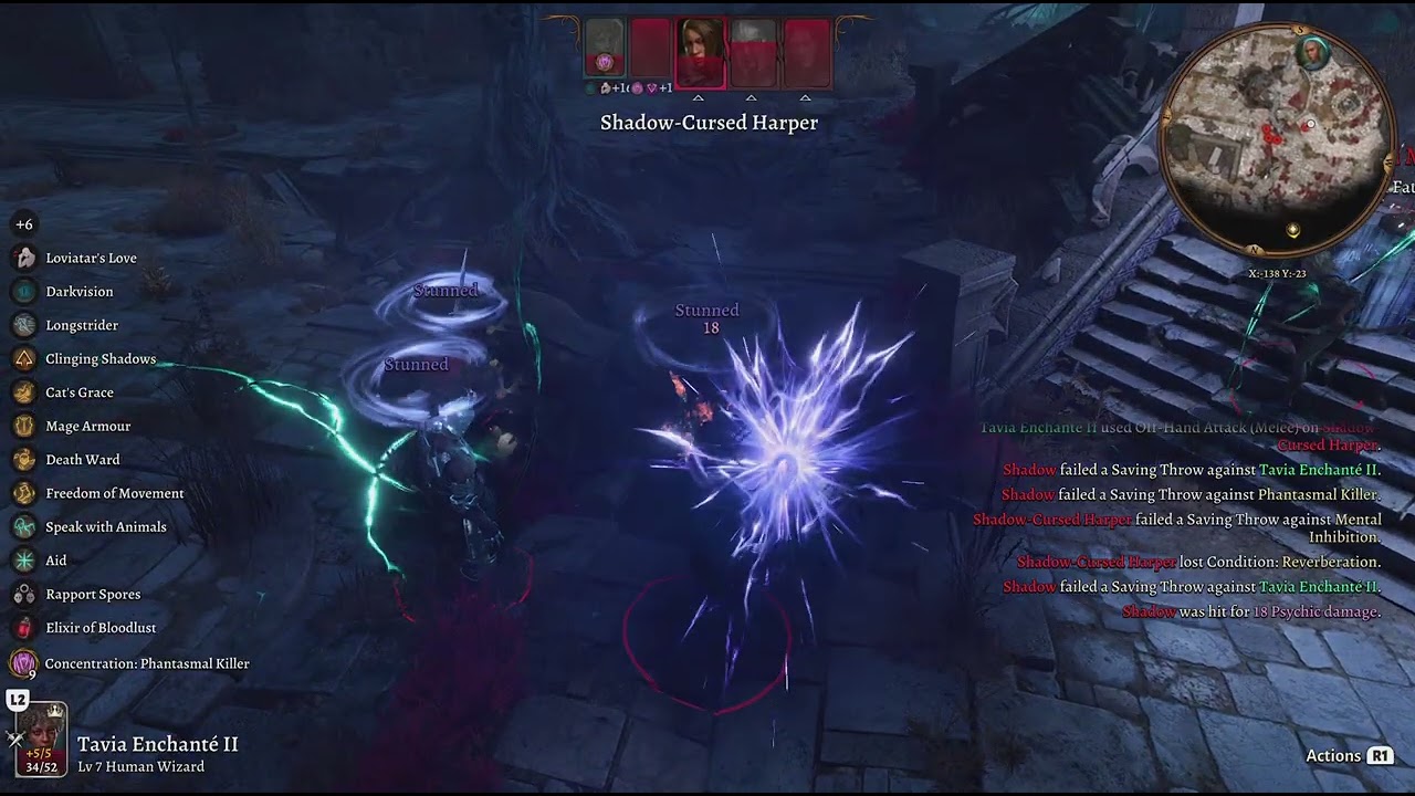 Baldur's Gate 3 - Solo Enchantment Wizard vs Shadows at the Sharran Sanctuary