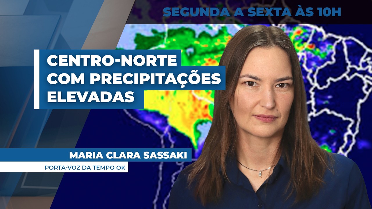 Corredor de umidade proporciona precipitações elevadas no Centro-Norte do país