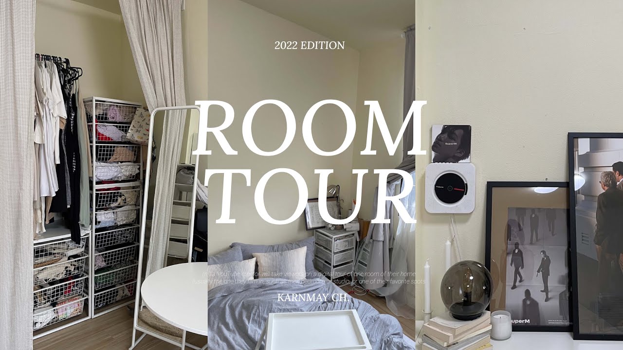 bedroom tour ─ ทัวร์ห้องนอนโทนสีครีมเทาขาว minimal and cozy (CC ENG) / KARNMAY