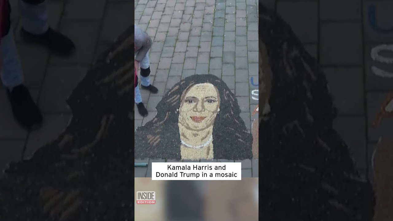 Harris and Trump Portraits Made Out of Beans #shorts
