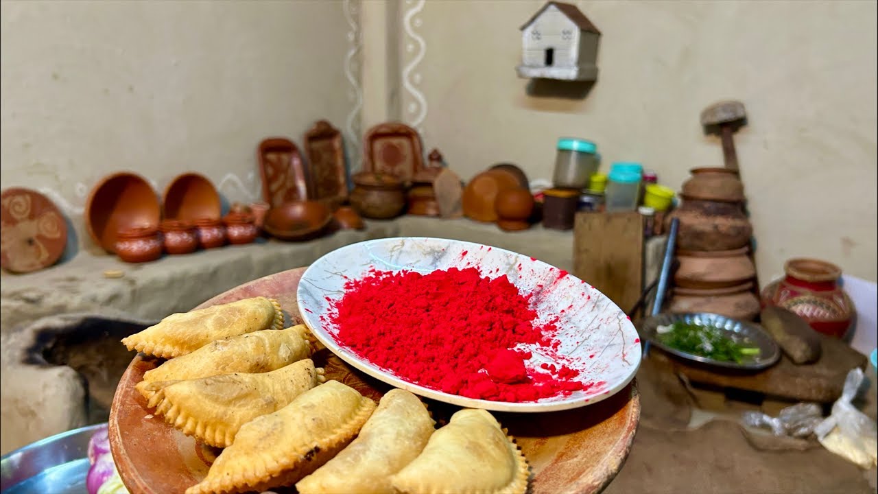 चूल्हे पर होली स्पेशल नाश्ता और पकवान #villagefood #livecooking