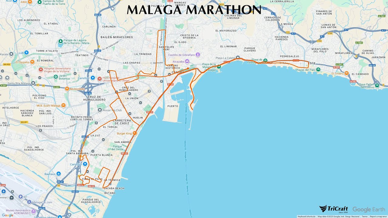 Malaga Marathon Course Map