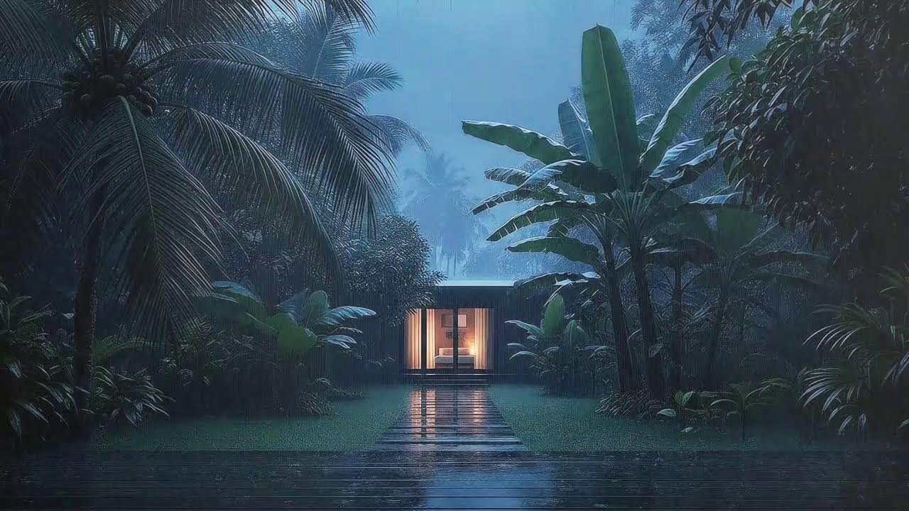 Sleep Faster with Soft Rainfall and Distant Rumble at Forest Cabin Terrace 🌧️