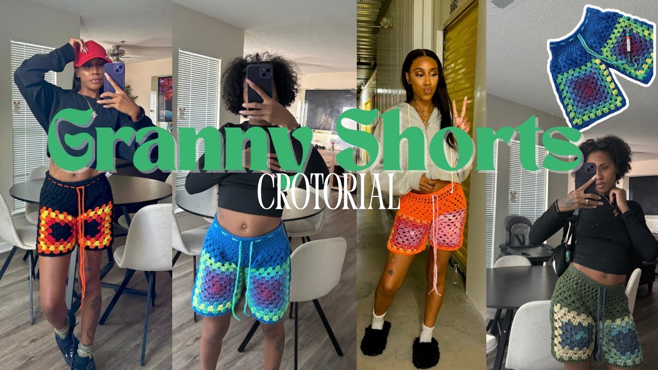 CROTORIAL: Crochet Granny Shorts w/ Join as you go  Method