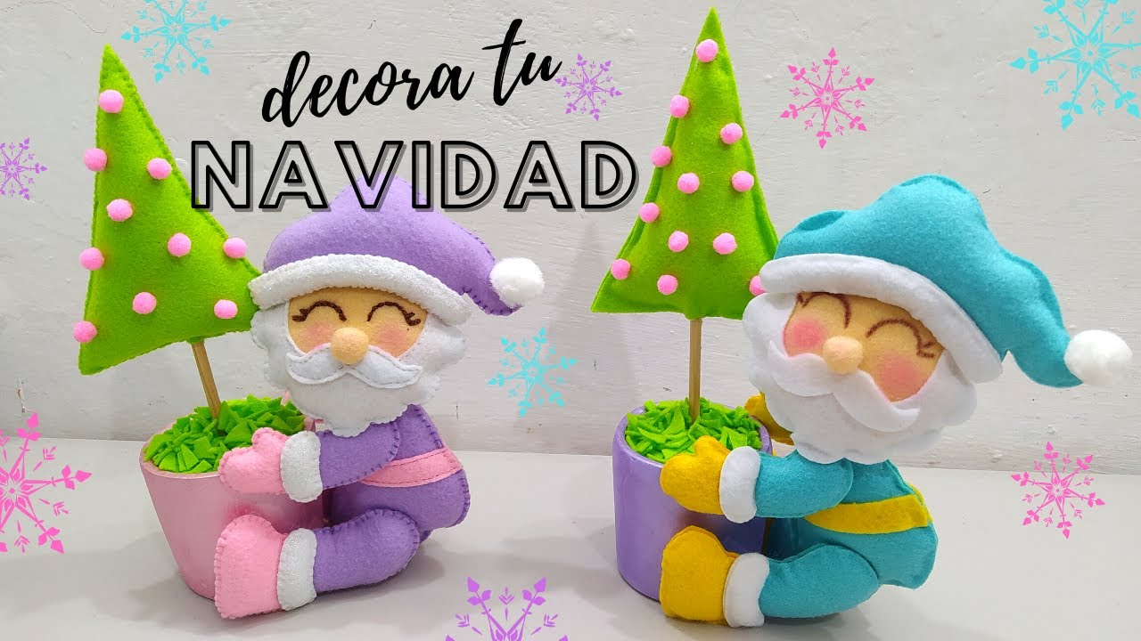 Santa Claus con pino/ Regalos de ultimo minuto para Navidad/Christmas decorations.