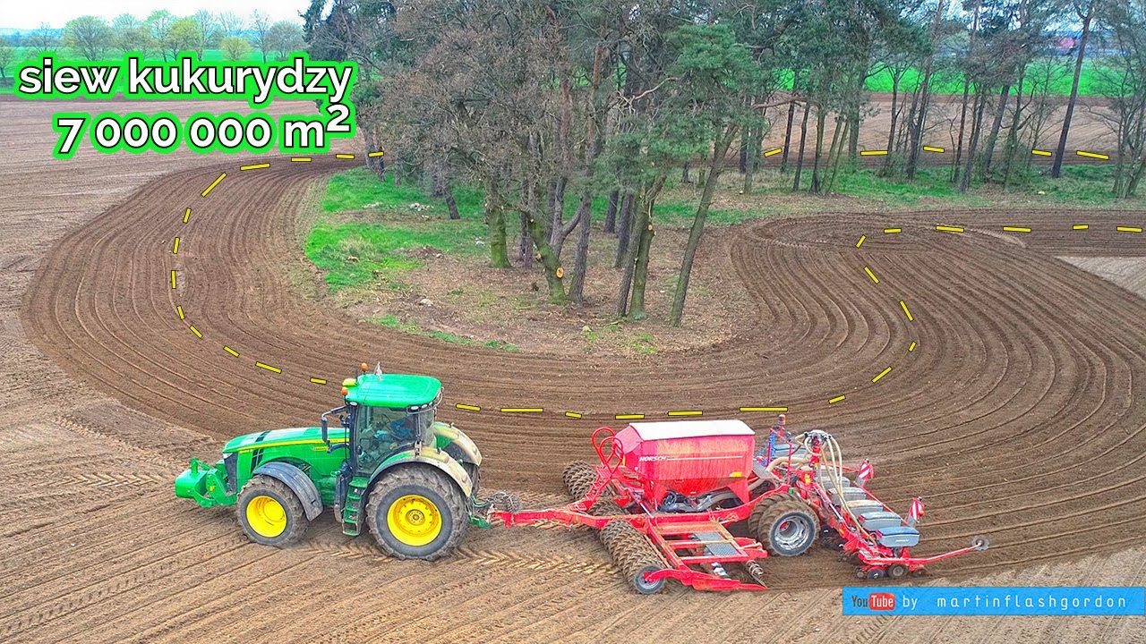 John Deere 8400R HORSCH Pronto 6AS Marstro 8RC seeding 700 ha of maize in Poland