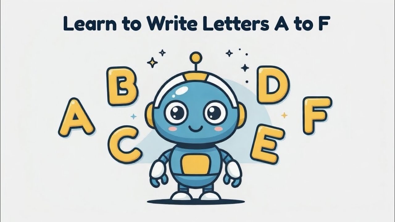 Learn to Write Letters A to F | Easy Line Practice for Kids (Part 1 )
