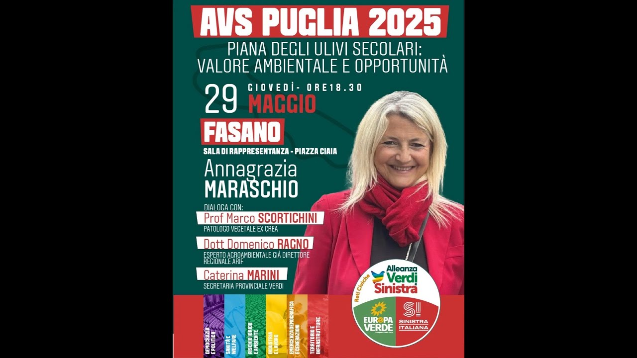 Fasano 29 maggio 2025: convegno su Piana Ulivi secolari, valore ambientale e opportunit&agrave;