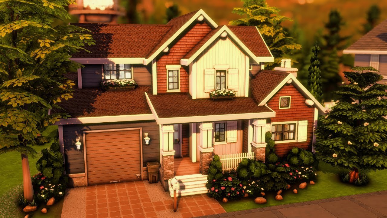 Маленький уютный семейный дом 🏡 The Sims 4 Быстрая постройка | Без CC