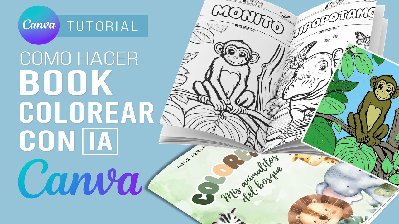 Como hacer LIBRITO para COLOREAR con INTELIGENCIA ARTIFICIAL APP de CANVA gratuito muy fácil
