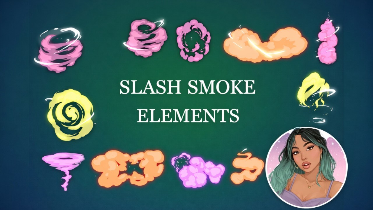 Green Screen - Slash Smoke Elements