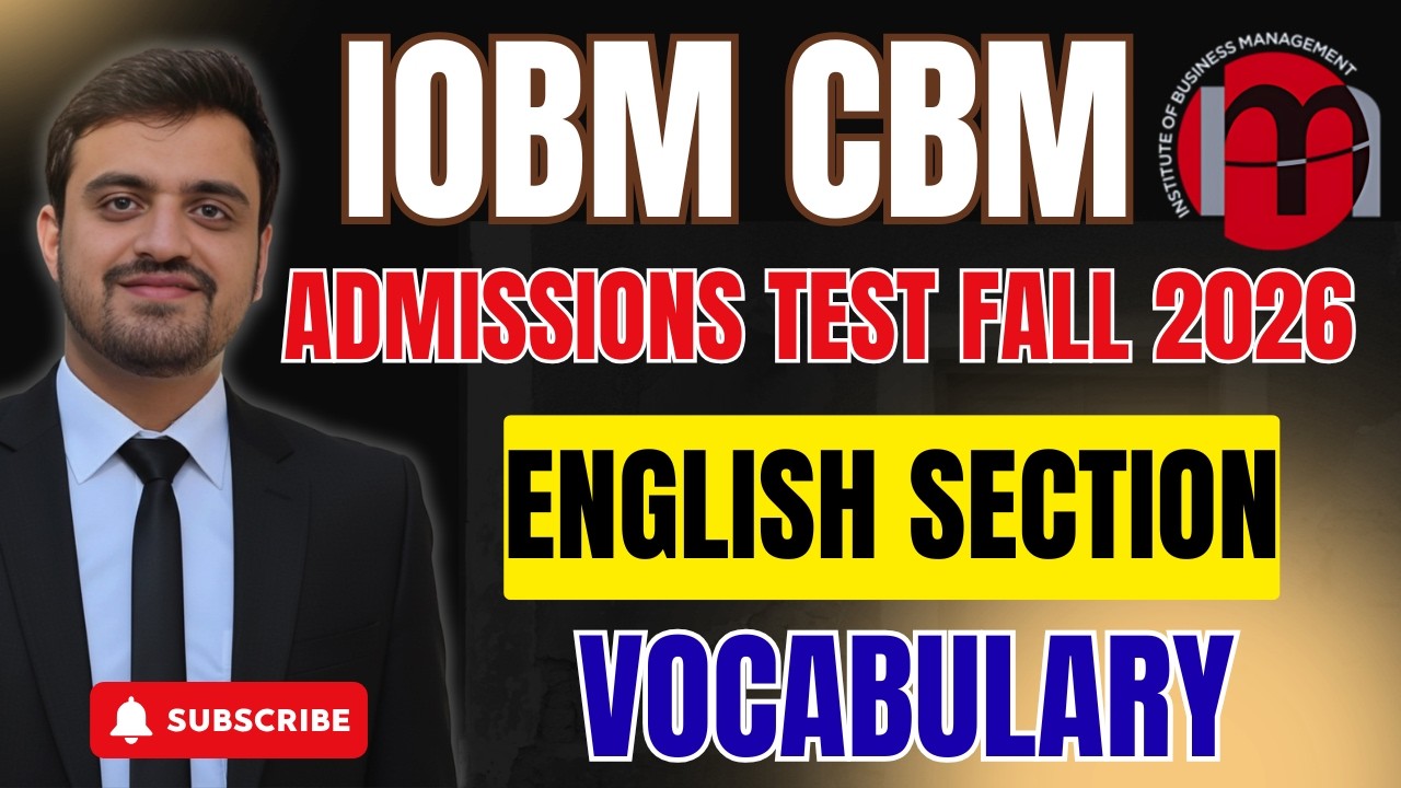 IOBM ENTRANCE TEST FALL 2026 | EGNLISH SECTION PAST PAPERS QUESTIONS | VOCABULARY SECTION