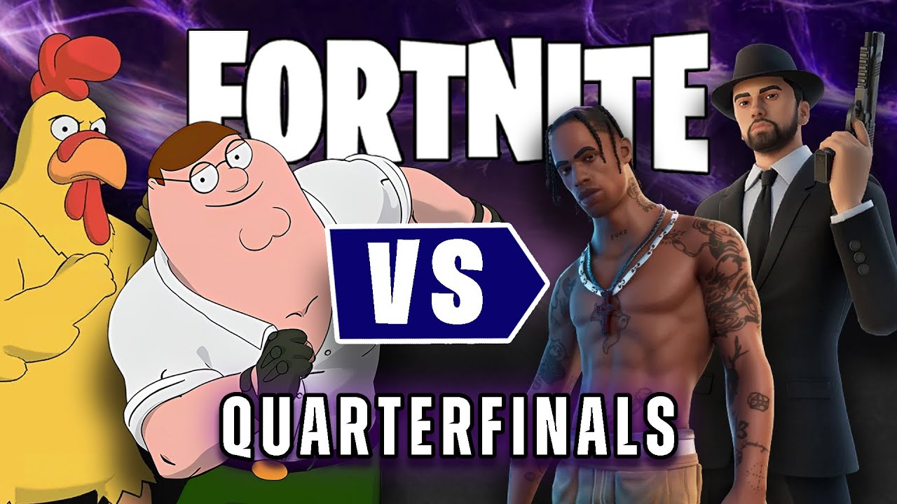 Питер Гриффин и Цыплёнок против Трэвиса Скотта и Эминема в Fortnite | Четвертьфинал — Игра 2