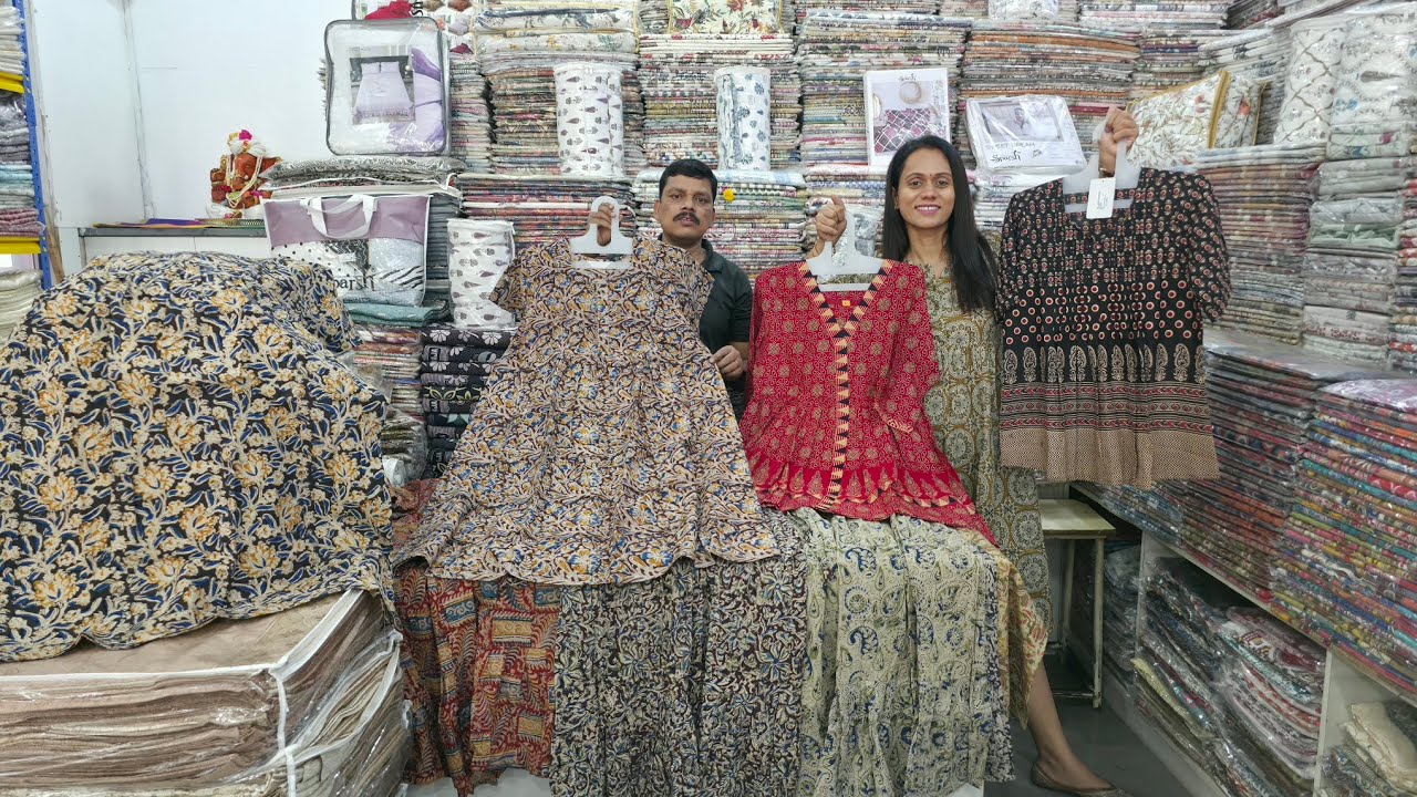 கோவையில்‼️குளு குளு Kalamkari 100% Cotton Maxi Dresses at Rs.649/- Plus Size Feeding Available
