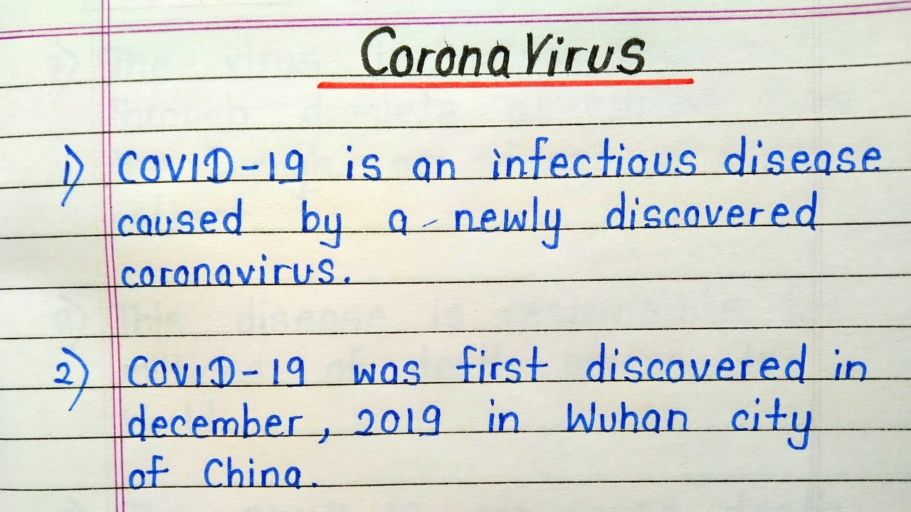 10 lines essay on Corona virus (COVID-19) in english