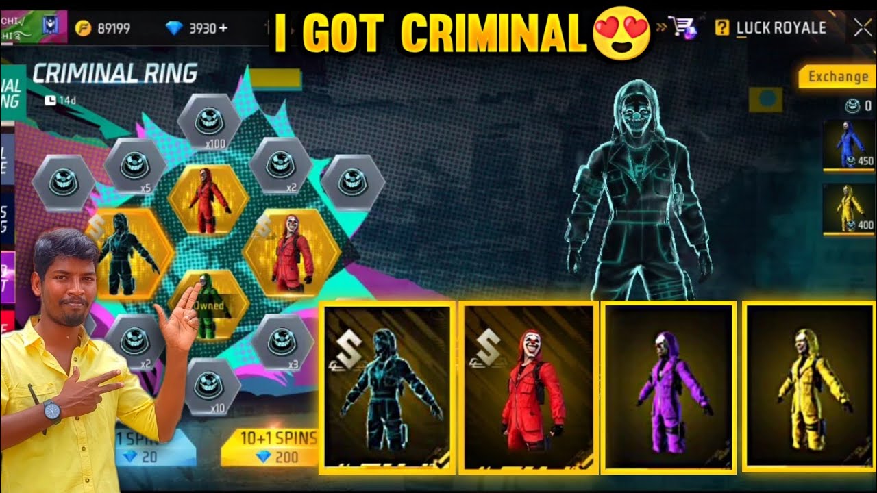 I GOT GHOST TOP CRIMINAL 😍FREEFIRE NEW CRIMINAL RING EVENT FREEFIRE CRIMINAL RING EVENT IN TAMIL