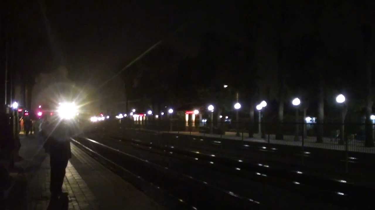 Santa Fe 3751 & AMTK 66 Passing through Fullerton at night 5/19/12 HD