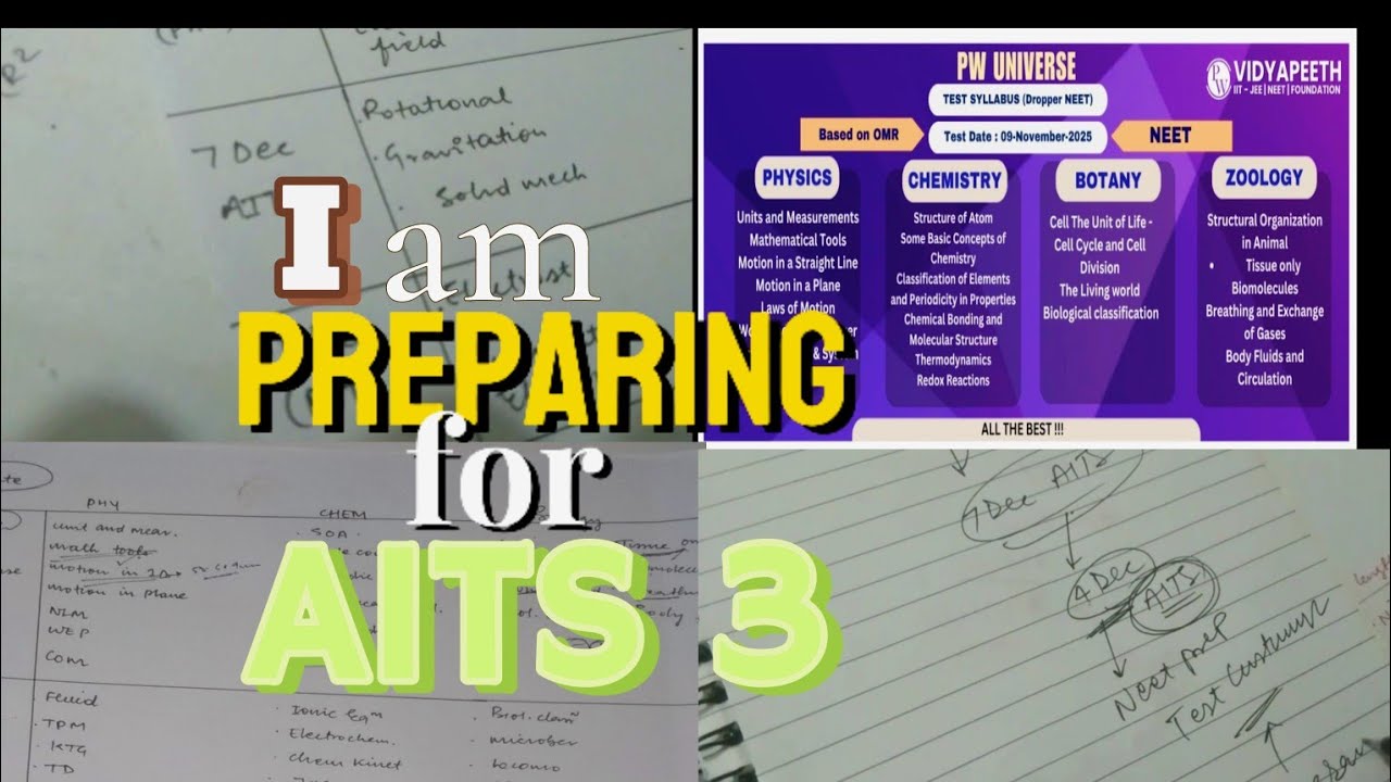 Taking challenge to score 600+ in next AITS 💪🏻#neet2026 #minivlog #vlog #challenge #aits 