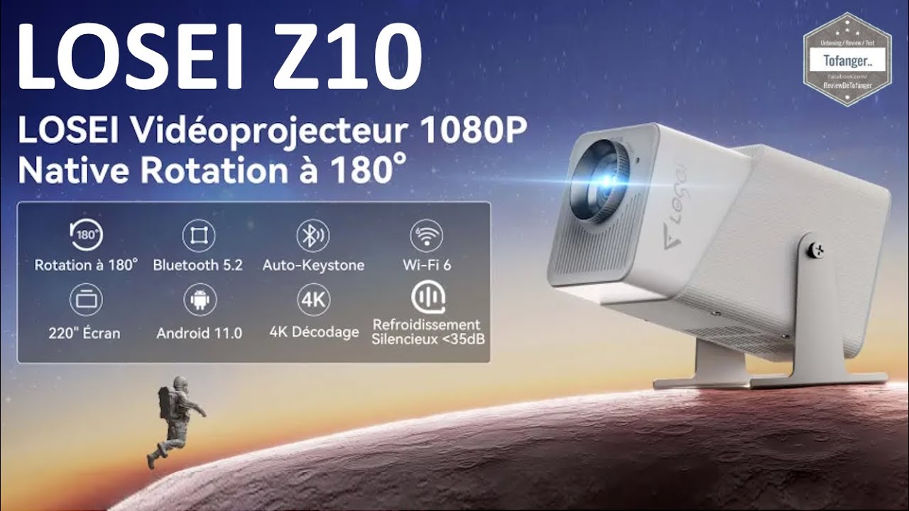 Видеопроектор Losei Z10 720P - Android11 ​​- USB, HDMI, Wi-Fi и Bluetooth - Распаковка