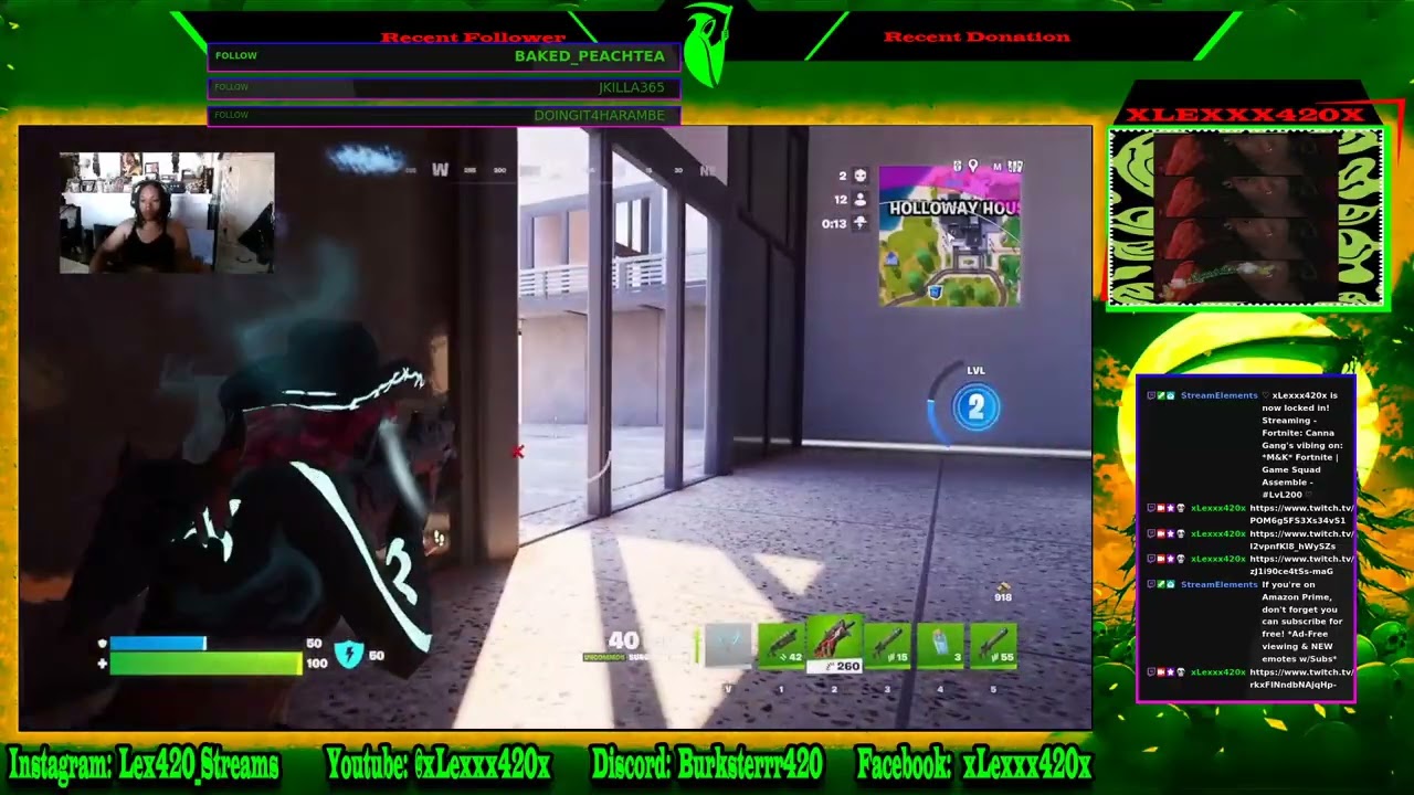 Canna Gang's vibing on: *M&K* Fortnite | Game Squad Assemble - #LvL200 | #xlexxx420x on #Twitch
