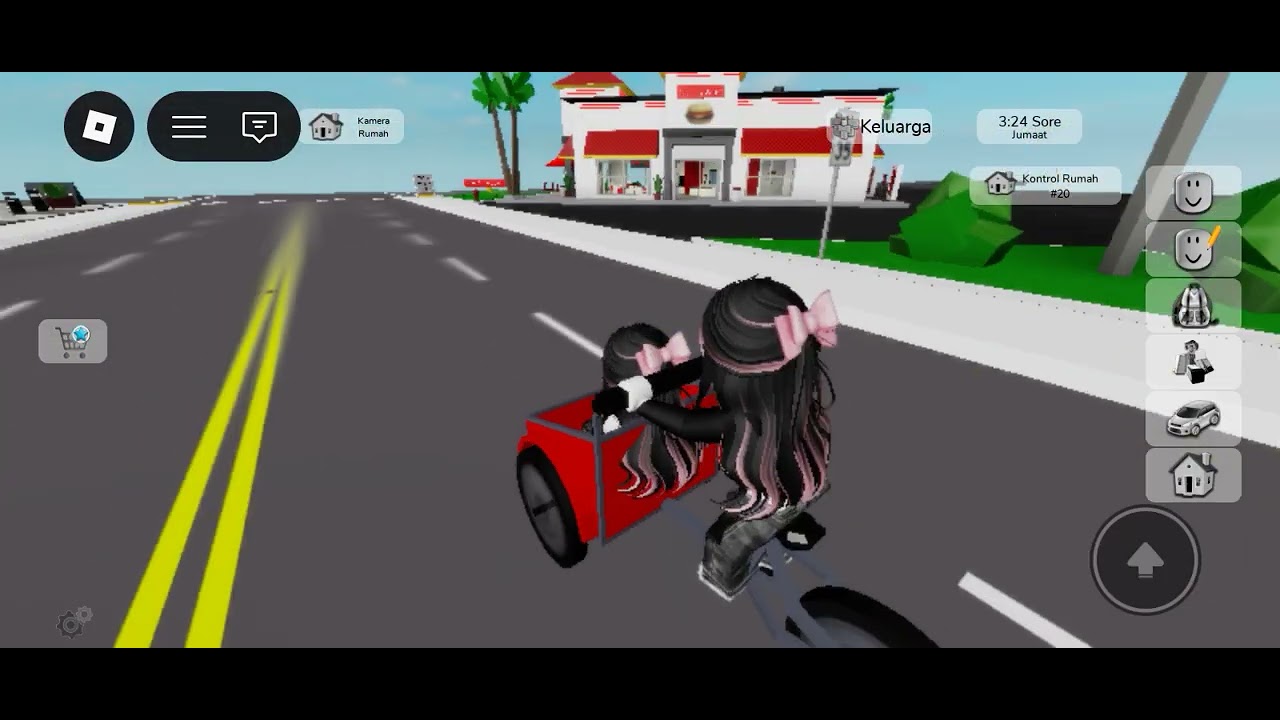 Biasa nya aku naik sepeda tapi hari ini aku naik becak #roblox #harusberanda #rp #rblx 