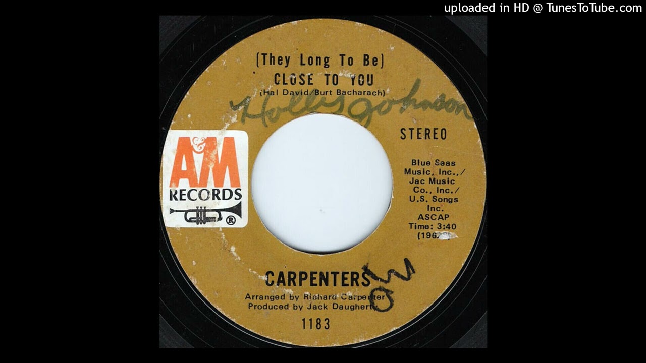 (They Long To Be) Close To You - Carpenters (1970) High Pitched & Slightly Edited!