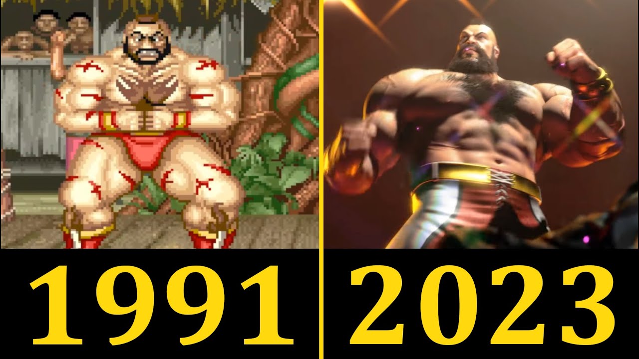 Street Fighter - Evolução Zangief (1991-2023)