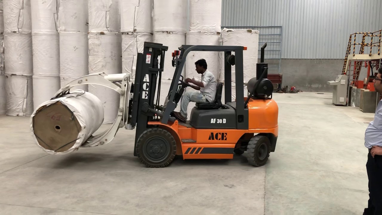 ACE forklift with PRC attachment