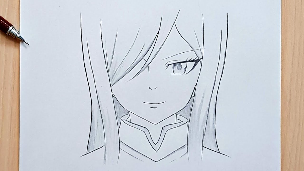 How to draw Erza Scarlet | Fairy Tail | Easy Erza step-by-step : Tutorial