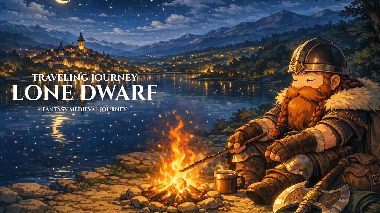 Fantasy Medieval Journey rest at Campfire | Music Relaxing for Sleep, Study, and Work