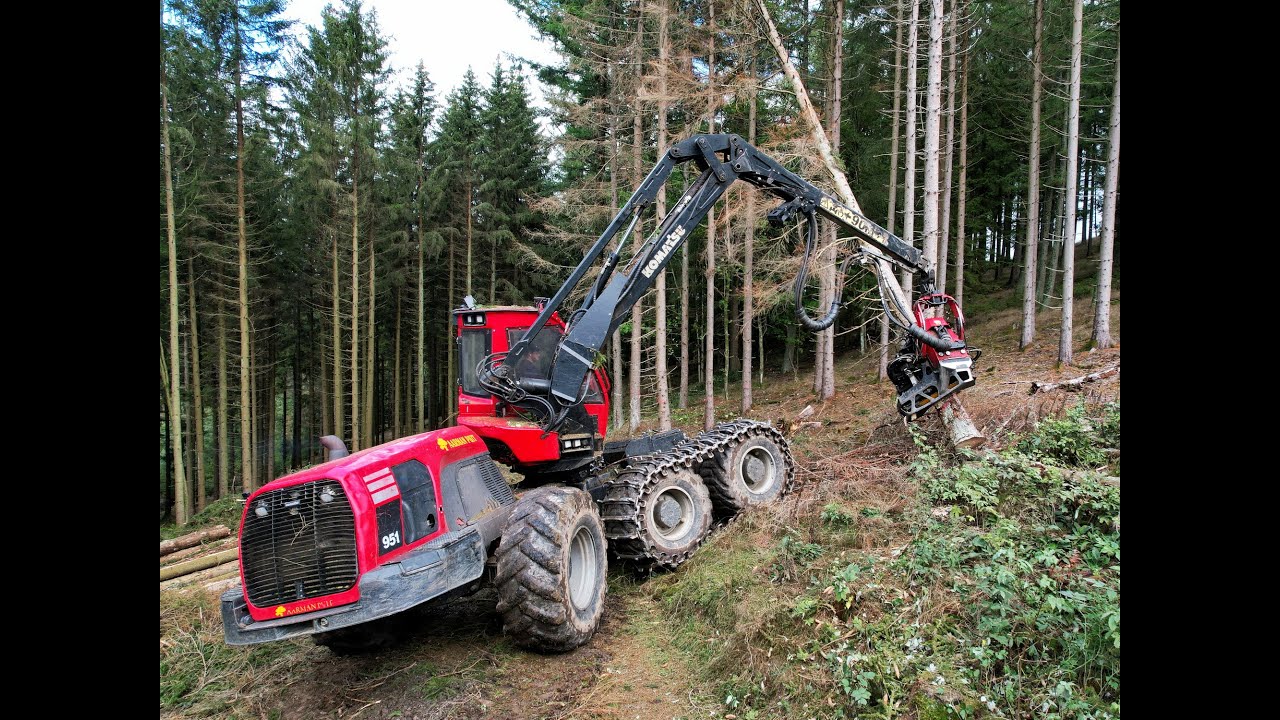 🌲4K|*Pure 951 working* • OLD Komatsu 951 • HarvesterAction • Aarman-Puit • DroneView • FastLogger🌲