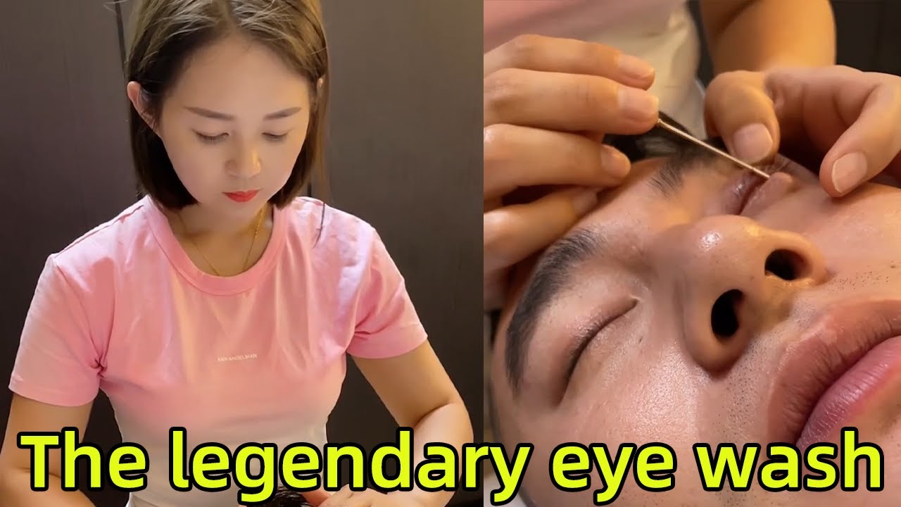 ASMR Rare Razor Shave|Extreme eye relaxation - eye wash. Only highly skilled masters dare to operate