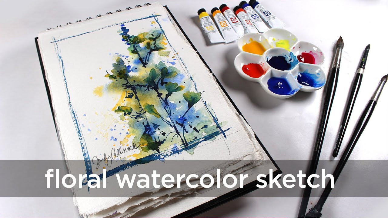Watercolor Brushes plus a LOOSE floral sketch