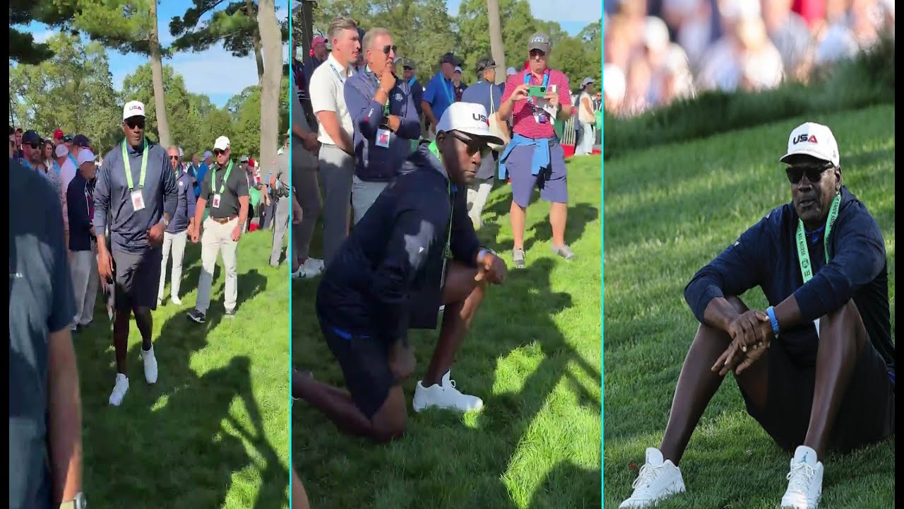 NBA legend Michael Jordan came to watch Team USAs play in the first day of Ryder Cup 2025