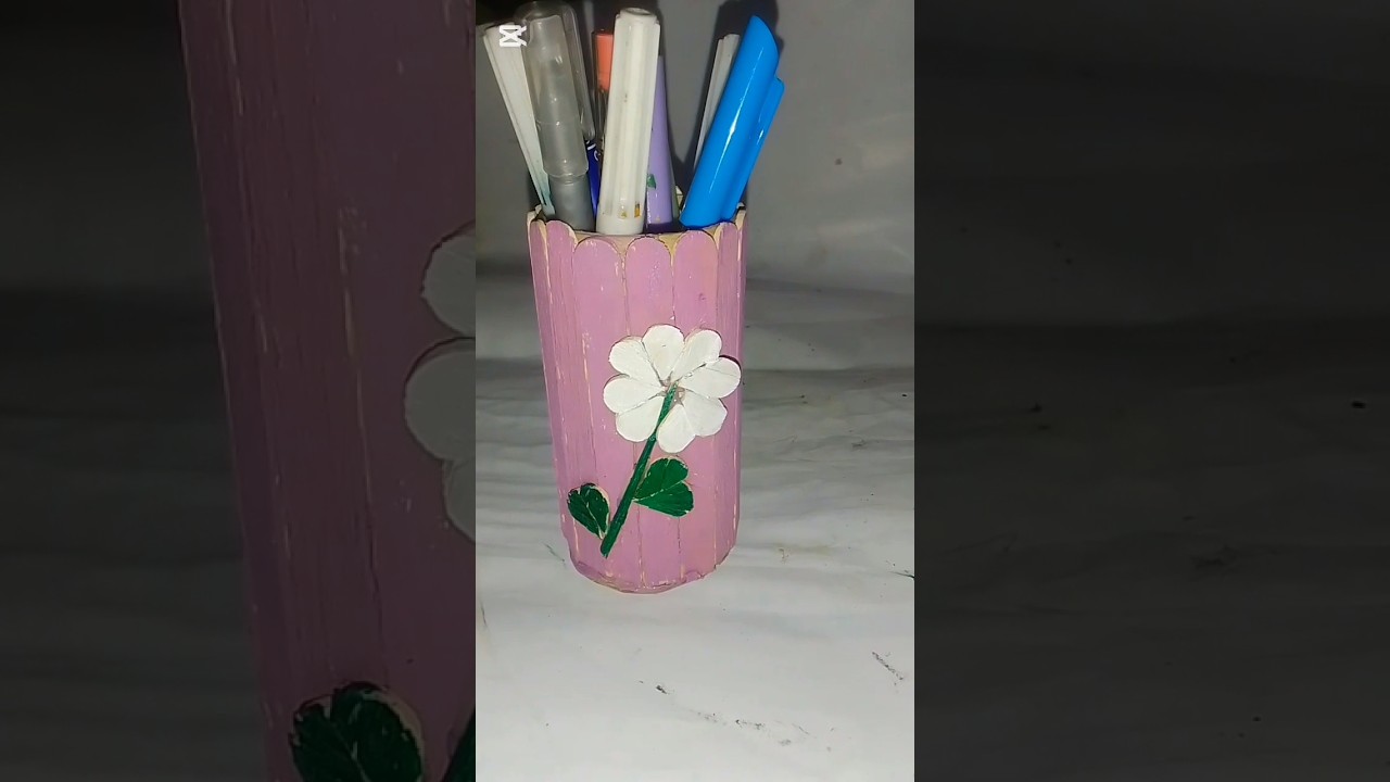 Ice cream stick pen holder 