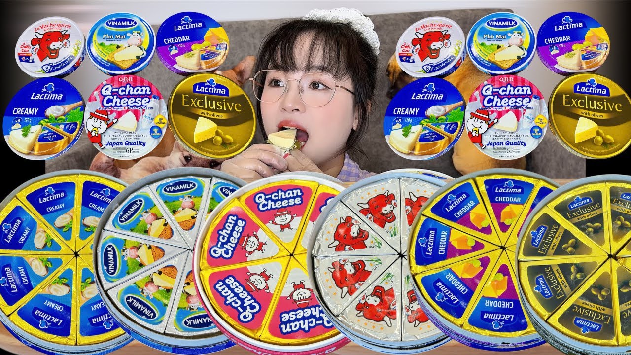 Ăn Nhiều Loại Ph&ocirc; Mai Ở Si&ecirc;u Thị|🧀🐂😁,Vinamilk,QBB| Eat Different Types of Cheese at the Supermarket