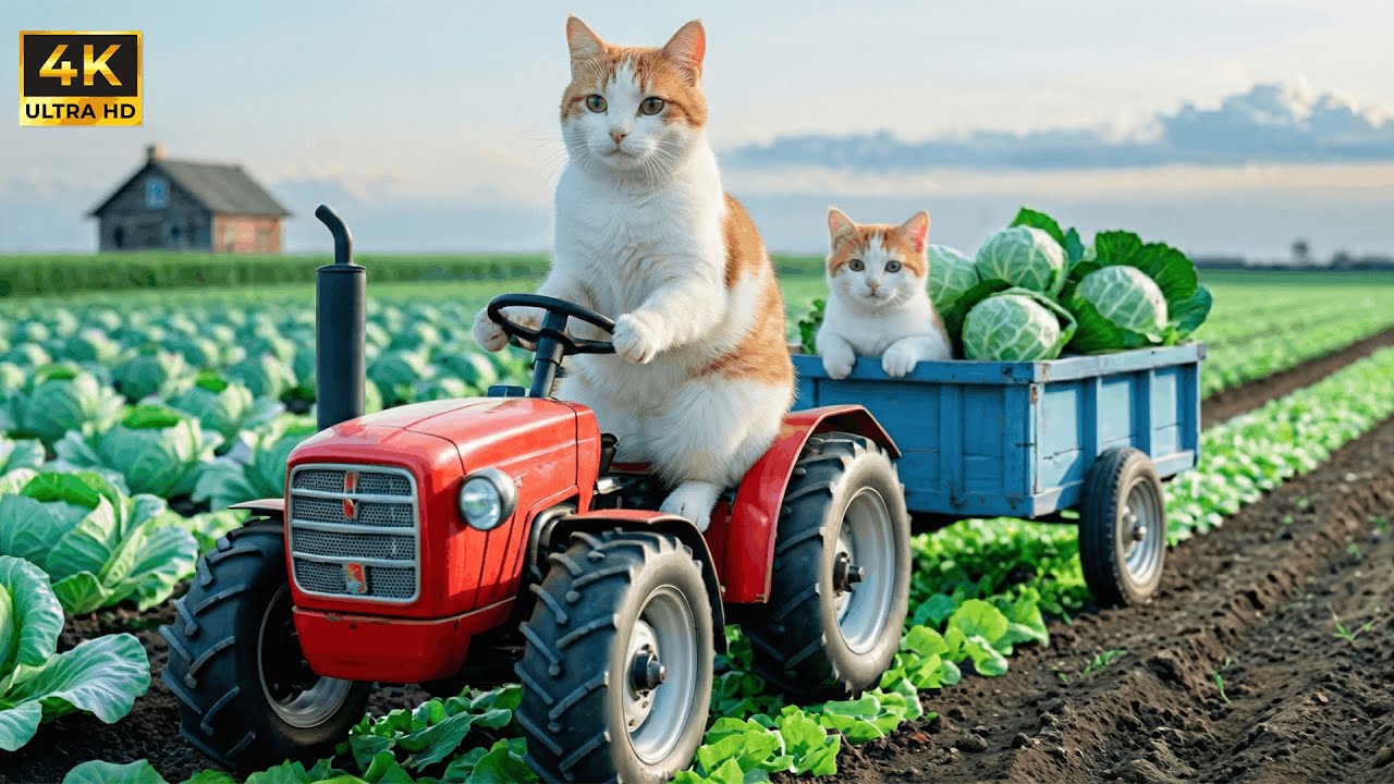 Mama Cat Collapses While Harvesting Cabbage 😭🥬 | Brave Kitten Rushes Her to Hospital & Cooks for Her