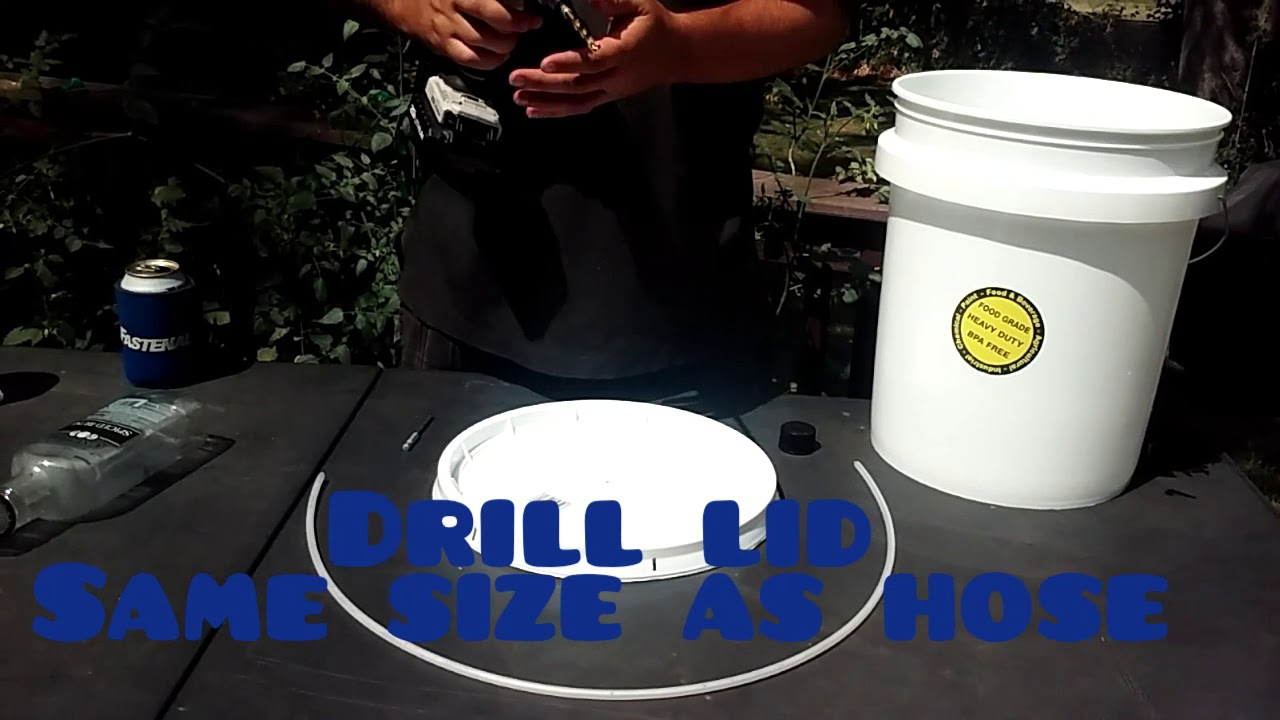 DIY airlock & fermentation buckets $5 @ lowes