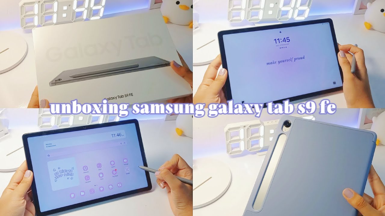 samsung galaxy tab s9 fe 🫧| aesthetic unboxing 📦🩷 | asmr 🎀