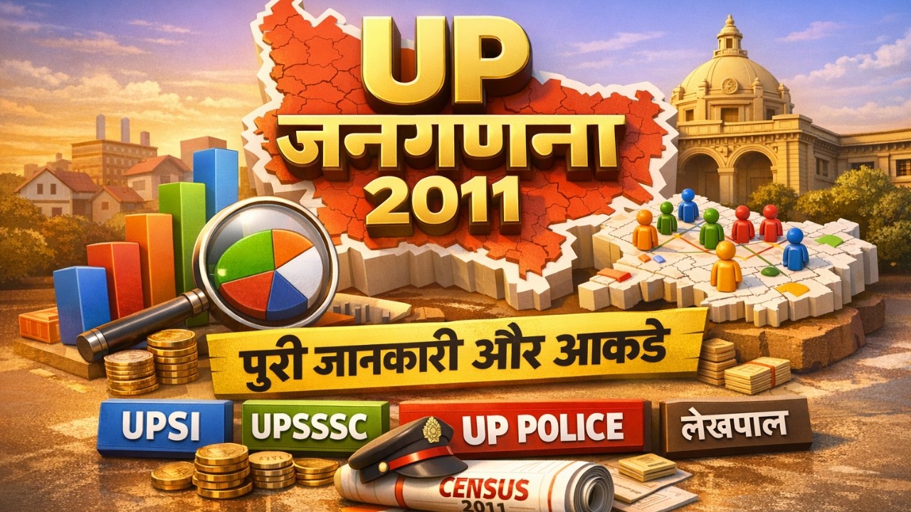 उत्तर प्रदेश की जनगणना 2011 | UP Census पूरी जानकारी और महत्वपूर्ण तथ्य | UPSI, UP Police, Lekhpal