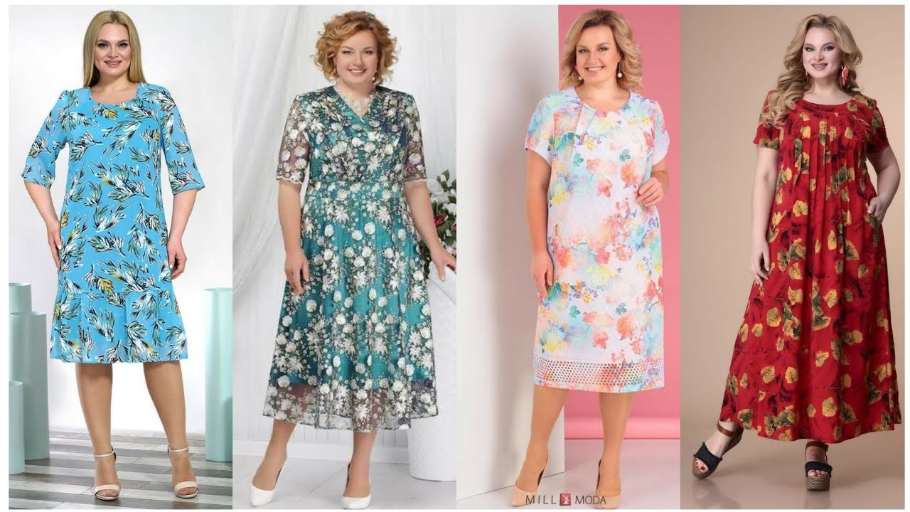 Most beautiful plus size floral printed dresses 2023 || pinterest new designs