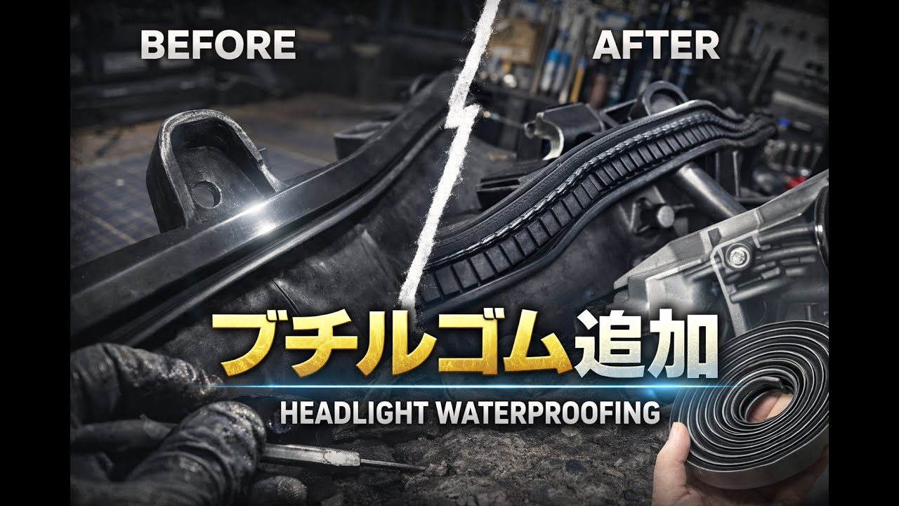 ヘッドライト防水処理｜ブチルゴム追加で水漏れを完全対策