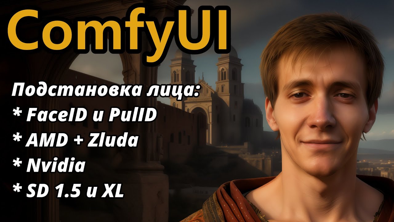 Подстановка лица в ComfyUI: FaceID и PulID | AMD+Zluda и Nvidia