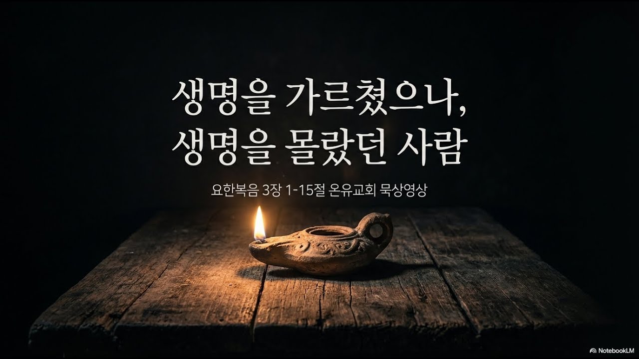[매일성경] 요한복음 3장 1-15절, 생명을 가르쳤으나 생명을 몰랐던 사람