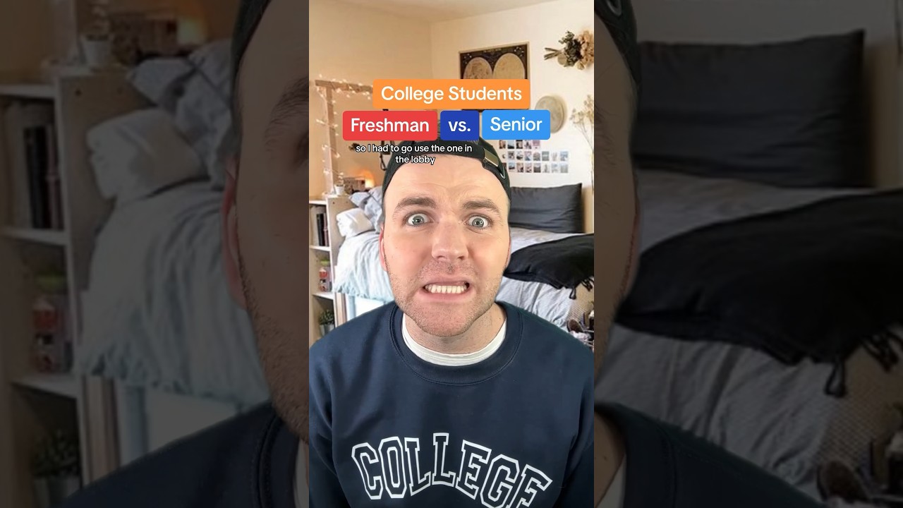 College Students: Freshman vs. Senior #collegelife #dormlife