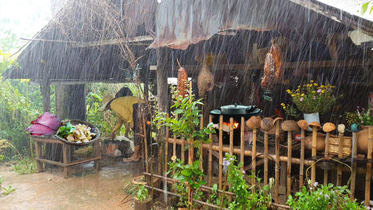 Cooking on a rainy day, simple village food for breakfast | Countryside life vlog