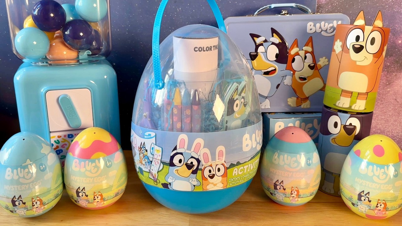 Bluey Bingo Easter Eggs unboxing toys ASMR Satisfying video